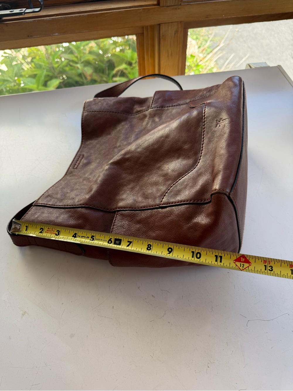 Frye Women's Cognac Brown Leather Purse Hobo Bag - Picture 12 of 16